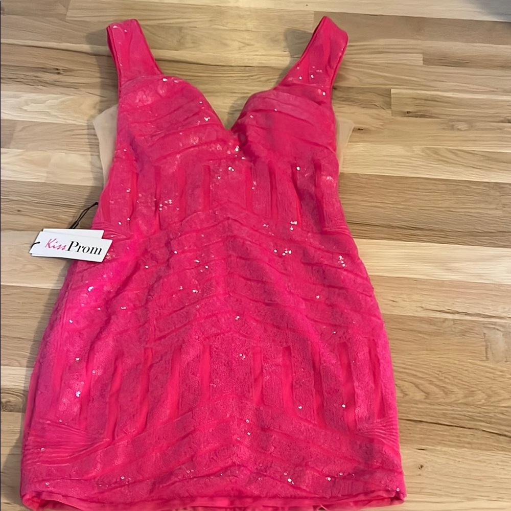 Kiss Prom Pink Sequin Dress